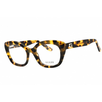 Guess Unisex Eyeglasses - Acetate Blonde Havana Full Rim Cat Eye Frame | GU50225 053 ,
