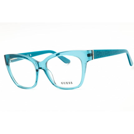 Guess Unisex Eyeglasses - Acetate Shiny Turquoise Full Rim Cat Eye Frame | GU50233 087 ,