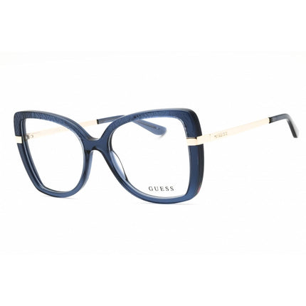 Guess Unisex Eyeglasses - Acetate Shiny Blue Full Rim Oversized Frame | GU50245 090 ,