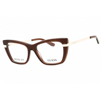 Guess Unisex Eyeglasses - Acetate Shiny Dark Brown Cat Eye Shape Frame | GU50246 048 ,