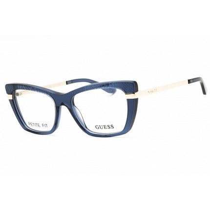 Guess Unisex Eyeglasses - Acetate Shiny Blue Full Rim Cat Eye Frame | GU50246 090 ,