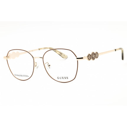 Guess Unisex Eyeglasses - Metal Ivory Full Rim Irregular Shape Frame | GU50256-D 025 ,