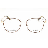 Guess Unisex Eyeglasses - Metal Ivory Full Rim Irregular Shape Frame | GU50256-D 025 ,
