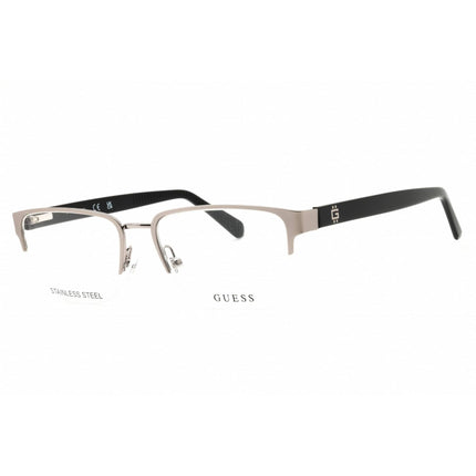 Guess Unisex Eyeglasses - Metal Matte Light Nickeltin Rectangular Frame | GU50326 011 ,
