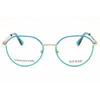 Guess Unisex Eyeglasses - Metal Blue Full Rim Round Shape Frame, 48 mm | GU9232 092 ,