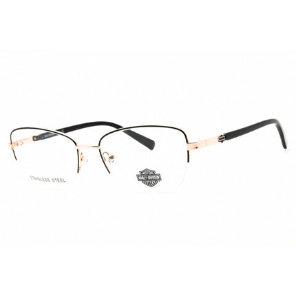 Harley Davidson Unisex Eyeglasses - Shiny Black Cat Eye Half Rim Frame | HD0576 001 ,