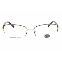 Harley Davidson Unisex Eyeglasses - Shiny Black Cat Eye Half Rim Frame | HD0576 001 ,