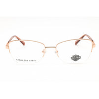 Harley Davidson Unisex Eyeglasses - Shiny Rose Gold Half Rim Frame | HD0576 028 ,