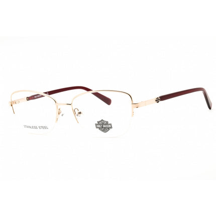 Harley Davidson Unisex Eyeglasses - Pale Gold Metal Half Rim Frame | HD0576 032 ,