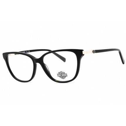 Harley Davidson Unisex Eyeglasses - Shiny Black Acetate Full Rim Frame | HD0577 001 ,