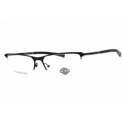 Harley Davidson Unisex Eyeglasses - Matte Black Metal Half Rim Frame | HD0979 002 ,