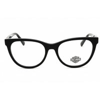 Harley Davidson Unisex Eyeglasses - Shiny Black Round Full Rim Frame | HD50056 001 ,