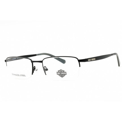 Harley Davidson Unisex Eyeglasses - Matte Black Half Rim Frame, 57mm | HD50098 002 ,