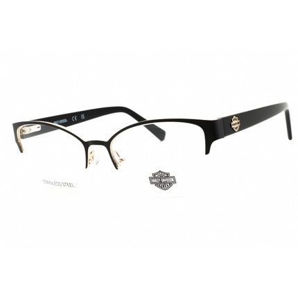 Harley Davidson Unisex Eyeglasses - Matte Black Metal Half Rim Frame | HD50109 002 ,