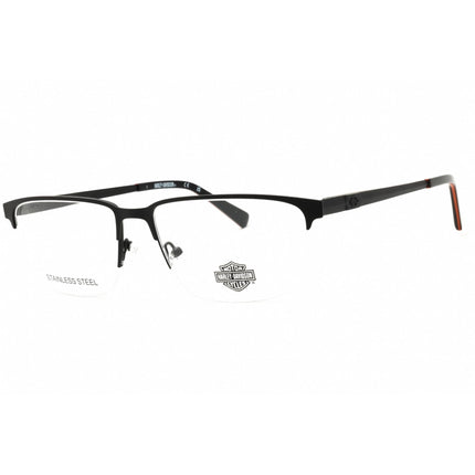 Harley Davidson Unisex Eyeglasses - Matte Black Metal Half Rim Frame | HD50113 002 ,