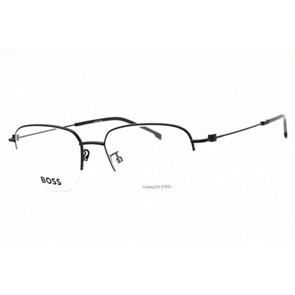 Hugo Boss Unisex Eyeglasses - Black Metal Oval Half Rim Frame | BOSS 1544/F 0807 00 ,