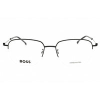 Hugo Boss Unisex Eyeglasses - Black Metal Oval Half Rim Frame | BOSS 1544/F 0807 00 ,