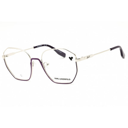 KARL LAGERFELD Unisex Eyeglasses - Violet/Silver Metal Full Rim Frame | KL356 532 ,