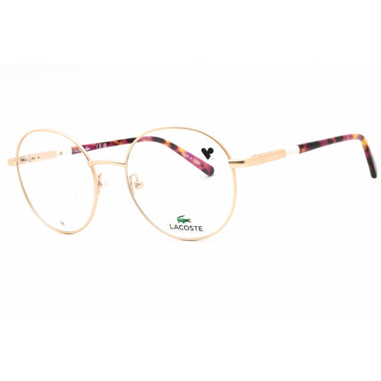 Lacoste Unisex Eyeglasses - Matte Rose Gold Metal Round Full Rim Frame | L2310 770 ,