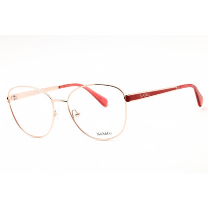 Max & Co Unisex Eyeglasses - Shiny Rose Gold Metal Oval Full Rim Frame | MO5148 028 ,