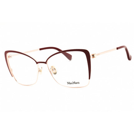 Max Mara Unisex Eyeglasses - Shiny Red Metal Cat Eye Half Rim Frame | MM5130 066 ,