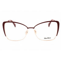 Max Mara Unisex Eyeglasses - Shiny Red Metal Cat Eye Half Rim Frame | MM5130 066 ,