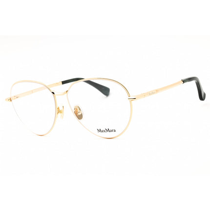 Max Mara Unisex Eyeglasses - Shiny Deep Gold Metal Aviator Shape Frame | MM5178 030 ,