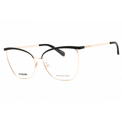 Moschino Love Unisex Eyeglasses - Black Gold Metal Full Rim Frame | MOL596 02M2 00 ,