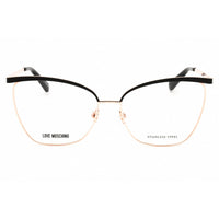 Moschino Love Unisex Eyeglasses - Black Gold Metal Full Rim Frame | MOL596 02M2 00 ,