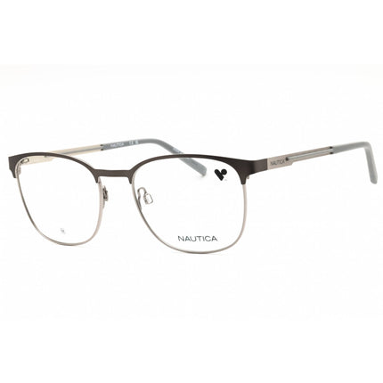 Nautica Unisex Eyeglasses - Matte Dark Gunmetal Metal Rectangular Frame | N7343 030 ,