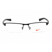 Nike Unisex Eyeglasses - Satin Black Rectangular Shape Half Rim Frame | 8097 (001) ,