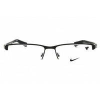 Nike Unisex Eyeglasses - Black White Metal Rectangular Shape Half Rim Frame | 8098 010 ,