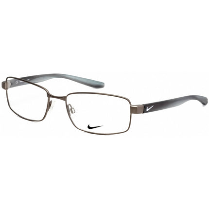 Nike Unisex Eyeglasses - Brushed Gunmetal Metal Rectangular Shape Frame | 8195 050 ,