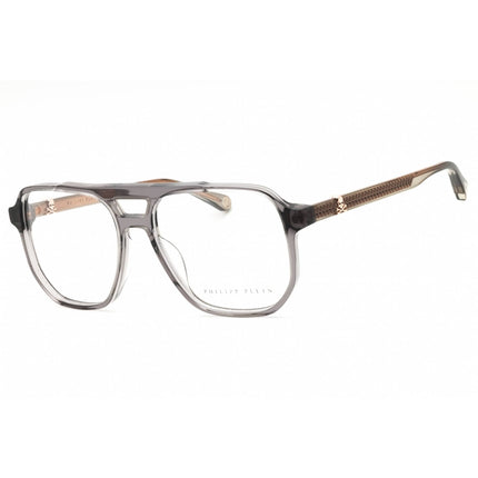 Philipp Plein Unisex Eyeglasses - Shiny Transparent Grey Full Rim Frame | VPP084V 09MB ,