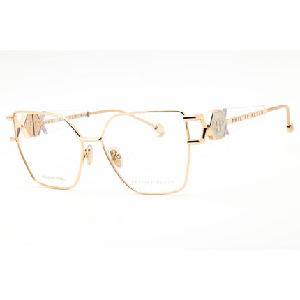 Philipp Plein Unisex Eyeglasses - Shiny Rose Gold Rectangular Frame | VPP166S 0300 ,