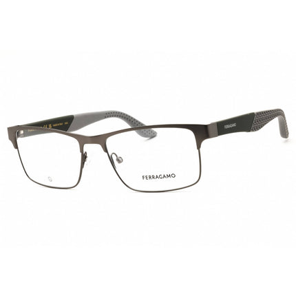 Salvatore Ferragamo Unisex Eyeglasses - Matte Dark Ruthenium Metal Frame | SF2216N 070 ,