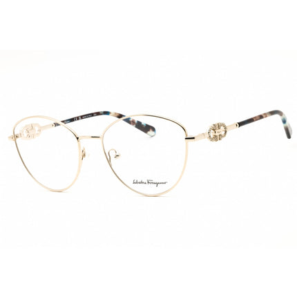 Salvatore Ferragamo Unisex Eyeglasses - Light Gold Cat Eye Shape Frame | SF2220R 712 ,