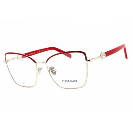 Salvatore Ferragamo Unisex Eyeglasses - Light Gold/Burgundy Frame | SF2223N 744 ,
