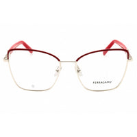 Salvatore Ferragamo Unisex Eyeglasses - Light Gold/Burgundy Frame | SF2223N 744 ,