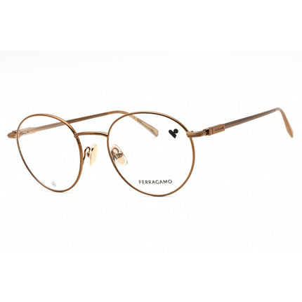 Salvatore Ferragamo Unisex Eyeglasses - Amber Gold Metal Full Rim Frame | SF2229 730 ,