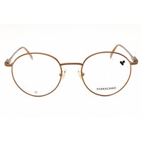 Salvatore Ferragamo Unisex Eyeglasses - Amber Gold Metal Full Rim Frame | SF2229 730 ,