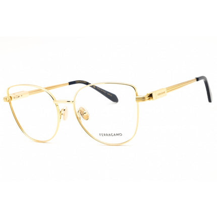 Salvatore Ferragamo Unisex Eyeglasses - Deep Gold Metal Full Rim Frame | SF2240 751 ,