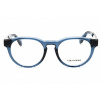Salvatore Ferragamo Unisex Eyeglasses - Transparent Azure Round Frame | SF2987E 450 ,