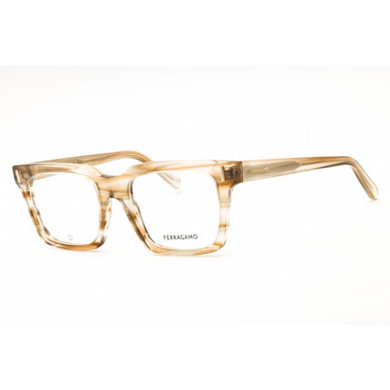 Salvatore Ferragamo Unisex Eyeglasses - Striped Sand Rectangular Frame | SF2993 279 ,