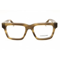 Salvatore Ferragamo Unisex Eyeglasses - Striped Khaki Rectangular Frame | SF2995 319 ,