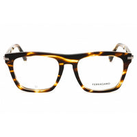 Salvatore Ferragamo Unisex Eyeglasses - Striped Brown Rectangular Frame | SF3015 216 ,