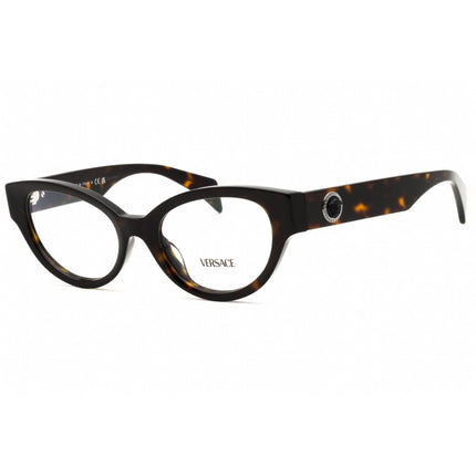Versace Unisex Eyeglasses - Plastic Havana Full Rim Cat Eye Shape Frame | 0VE3361U 108 ,