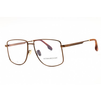 Victoria Beckham Unisex Eyeglasses - Metal Amber Gold Rectangular Frame | VB2136 730 ,
