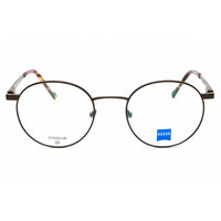 Zeiss Unisex Eyeglasses - Metal Satin Brown Full Rim Round Shape Frame | ZS23141 203 ,