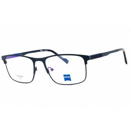 Zeiss Unisex Eyeglasses - Titanium Satin Blue Full Rim Rectangular, 56mm | ZS25161 403 ,